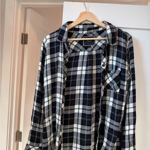Rails Navy and White Plaid Button Down Shirt